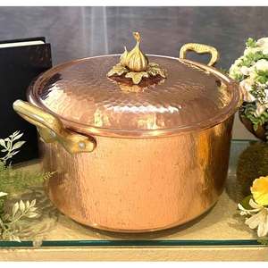 Nouveau design Fabricant et exportateur de plats de service en cuivre de l'Inde Ustensiles de cuisine Pot de service en cuivre sûr de haute qualité - Product Image 6