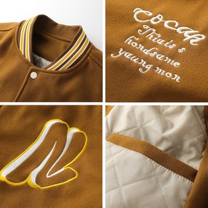 Chaqueta de béisbol de bombardero de talla grande personalizada de alta calidad para hombre parches personalizados bordado Logo Letterman Varsity chaquetas para hombre - Product Image 3