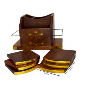 Posavasos de madera de café con logotipo personalizado de Woodsun, alfombrillas y almohadillas de aleación personalizables para bebidas - Product Image 4