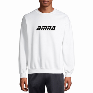 เสื้อสเวตเตอร์แฟชั่นของผู้ชาย,เสื้อสเวตเตอร์แบบสวมหัวคอกลมแนวสตรีทฤดูหนาวสีขาว - Product Image 1