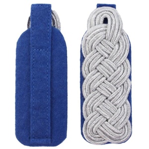 Fabricant OEM ODM – Épaulettes de haut grade avec passepoil bleu bleuet, écussons d'épaule brodés de qualité supérieure pour uniforme de service - Product Image 1