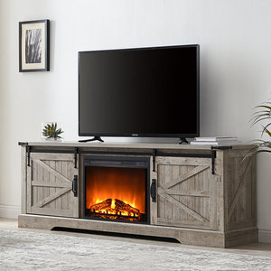 Porte de grange de luxe, décoration de console tv, armoire de cheminée, support de télévision <span class=keywords><strong>pour</strong></span> 75 pouces avec chauffage led, cheminée - Product Image 2
