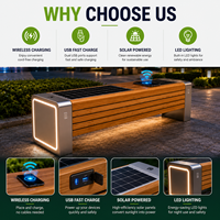 Banc solaire intelligent pour extérieur avec chargeur sans fil, USB, WiFi, LED pour parc, ville intelligente, fabricant OEM
