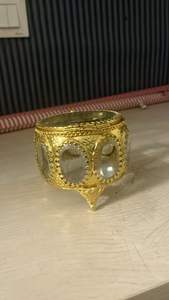 FURBISH HOME DECOR Boîte à bijoux en fer doré Organisateur pour bagues Colliers Cosmétiques - Product Image 3