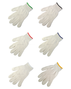 Gants industriels en coton/polycoton tricotés, 7 jauges, blanc naturel, antidérapants et anti-vibrations, longueur 26 cm, Indonésie - Product Image 6