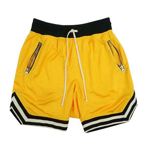 2024 hommes décontracté haute rue maille basket-ball Shorts multicolore personnalisé Sublimation impression broderie Logo dentelle poches solide genou - Product Image 1