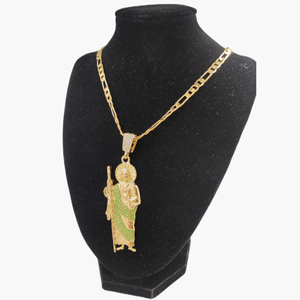 Gold Plated Religious <strong>St</strong> <strong>Jude</strong> Pendant with Diamond Hip Hop Brass Jewelry Accessory for Christian <strong>Gifts</strong> - Product Image 3