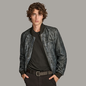 Blouson aviateur en cuir pour homme, coupe ajustée, streetwear tendance, cuir véritable de qualité supérieure, fermeture éclair, vêtement d'extérieur léger, fabricant OEM ODM - Product Image 6