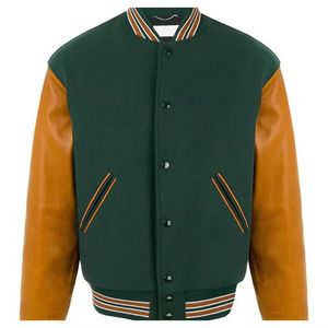 Nouveauté Veste universitaire pour hommes avec logo personnalisé broderie chenille manches en cuir veste d'hiver de style letterman pour le baseball - Product Image 1