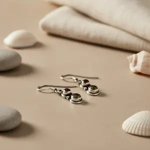 Pendientes de Plata 925 con Granate y Cuarzo Ahumado para Mujer, Accesorio de Moda - Product Image 1