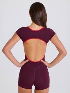 Body de sport à haute intensité de style européen américain combinaison de yoga dos nu pour fesses de pêche Sensation nue Fitness moulant - Product Image 3