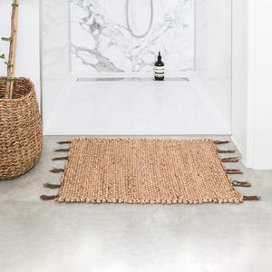 Tapis de jacinthe d'eau rectangle mignon d'excellente qualité pour la décoration de la chambre tapis de paille naturelle OEM accepté - Product Image 1