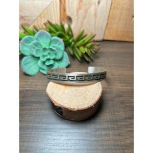 Sterling <b>Silver</b> <b>Cuff</b> <b>Bracelet</b> Handmade by Navajo Cultural Collectible Jewelry - Product Image 1