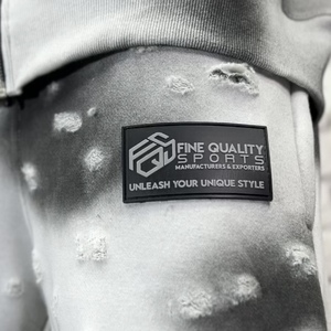 Personnalisé poids lourd en détresse Vintage acide fané déchiré unisexe survêtement hommes femmes surdimensionné Boxy recadrée piste à capuche hiver - Product Image 5