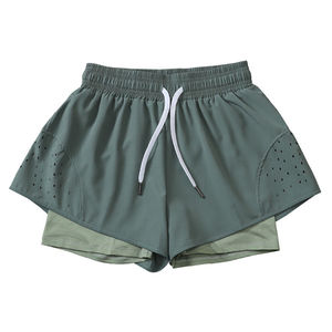 Pantalones cortos transpirables para mujer de alta calidad para correr, venta al por mayor con logotipo personalizado - Product Image 6