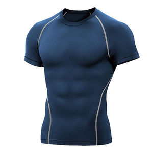 Maillots de compression MMA pour hommes sur mesure, design OEM, anti-UV UPF50+, manches courtes, séchage rapide, respirant, couche de base - Product Image 1