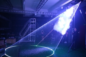 Luz <span class=keywords><strong>laser</strong></span> para casamento, performance RGB de flocos de neve e máquina de neblina com suporte de luz, controle dmx, show de casamento, 10W - Product Image 3