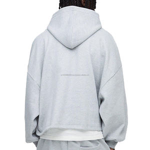 เสื้อฮู้ดดี้ผ้าฟลีซคอตตอนทรงโอเวอร์ไซส์ ไหล่ตก ลายพิมพ์พัฟฟ์ ดีไซน์ใหม่ ราคาโรงงาน พร้อมเชือกผูก - Product Image 2