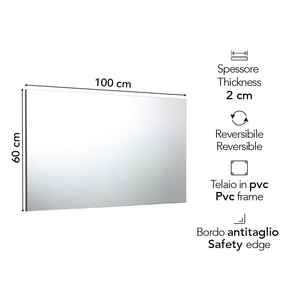 Reversible Polished Edge 100x60 <b>Wall</b> <b>Mirror</b> - Product Image 2