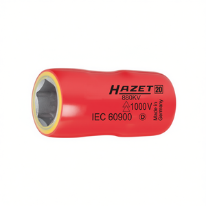 Hazet 6-Point Short Hexagonal Metric Square 3/8'' <b>Socket</b> with Traction Profile and 1000V Protective Insulation - Product Image 2