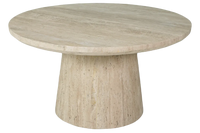 Table à manger ronde en marbre travertin de style nordique japonais de haute qualité pour hôtel, villa et mobilier de salle à manger