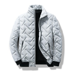 Veste matelassée pour homme en polyester/nylon, col montant, fermeture éclair, respirante, tendance automne-hiver, logo personnalisé OEM - Product Image 6