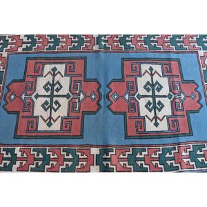 Alfombra Turca de 3.1x4.9 pies (95x148 cm), Alfombra Vintage Azul Sólido - Product Image 4