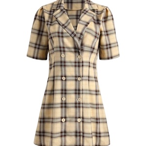 Combinaison à manches longues en coton à carreaux pour femme Hiver Casual Bouton Broderie Applique Perles Décorations Plus Disponible-XS - Product Image 6