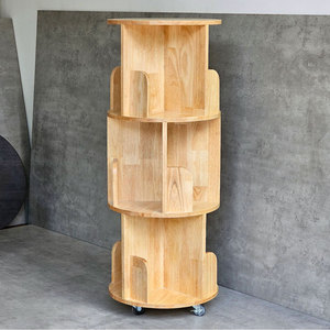 KS68191 Librero Móvil de Madera Natural de 3 Niveles, Portátil para Hogar, Oficina, Dormitorio, Sala de Estar, Taller, Diseño Moderno y Tradicional - Product Image 4