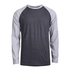 T-shirts d'été en coton pour hommes Maillot respirant à manches raglan avec couleur contrastée Vêtements de rue à manches longues pour la protection solaire - Product Image 1