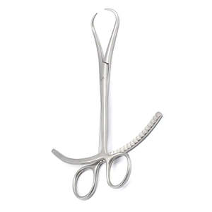 Fórceps de tenáculo uterino Manual de alta calidad, instrumento quirúrgico OB/GYN de acero inoxidable, puntas curvas, bloqueo de retención uterina - Product Image 6