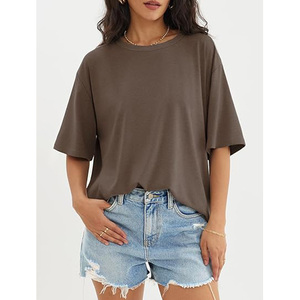 Camiseta de Mujer de Manga Corta, Casual, con Estampado Sólido, Tallas Grandes - Product Image 1