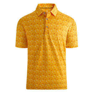 Venta al por mayor RTS High Stretch Button Polo de secado rápido Hawaiano Allover Impresión Sublimación Golf Polos - Product Image 4
