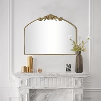 Miroir mural moderne et élégant à cadre en fer doré et noir, écologique, pour salon, chambre, cadeau d'anniversaire ou de Diwali