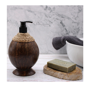Distributeur de savon liquide en coquille de noix de coco sans plastique, utilisation moderne pour la salle de bain - Product Image 1