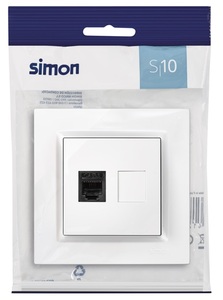 โทมา RJ45 CAT5E สีขาว S10 (ไซมอน F1090598030) - Product Image 1
