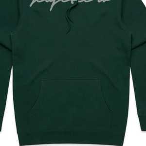 Sudadera con capucha Core Signature para hombre Forest Green Heavyweight Cotton Poly Blend Regular Fit aislado y cómodo para uso diario - Product Image 6