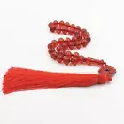 Perle de prière islamique résine rouge perles ovales perles d'inquiétude Agate musulman Tasbeeh ou hommes femmes inde saoudien meilleure vente Tasbih en vrac - Product Image 3