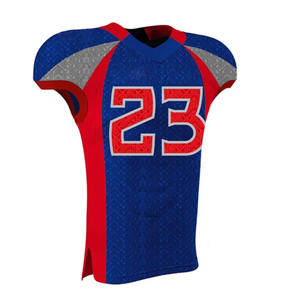 2025 Nueva camiseta de fútbol americano personalizada para jóvenes 100% poliéster con mangas cortas bajo MOQ características logotipo del nombre del equipo en conjuntos de uniformes - Product Image 4