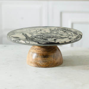 Luxury Acacia Wood and Metal <b>Cake</b> Stand Indian Exporter Factory Prices Marble <b>Decorative</b> Wedding <b>Supplies</b> - Product Image 3