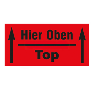 Étiquette de transport 'Ici en haut / Top' papier adhésif, 14 x 7 cm, rouleau de 1.000 pièces, Art. T9PA14 - Product Image 1