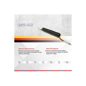 สายยางเกลียว PU 8x12-5m สำหรับรถพ่วง สีดำ-เหลือง - Product Image 3