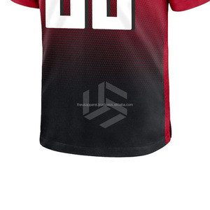 Maillot de football américain sur mesure, impression par sublimation de haute qualité, manches courtes, coutures rétro, tenue de football d'équipe - Product Image 6