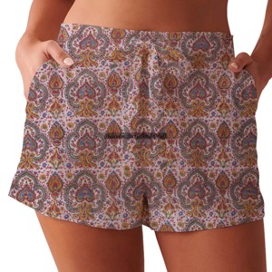 Nouveaux shorts pour femmes, imprimé floral en bloc, coupe décontractée, coton, imprimé à la main, shorts pour femmes, shorts d'été à imprimé en bloc - Product Image 1