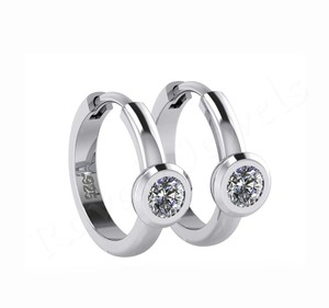 RJE02 personalizado 4mm S925 plata esterlina clásico corazón patrón pendientes sólido 925 Plata CZ aro boda elegante regalo para mujeres - Product Image 4