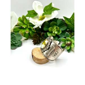 Tom Lewis Palomino Variscite & Sterling <b>Silver</b> Fashion <b>Cuff</b> <b>Bracelet</b> - Product Image 3