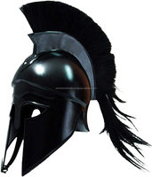 Green Corinthian Helmet antik ortaçağ zırh şövalye Spartan siyah tüy antik kask 18 göstergesi çelik ahşap standı