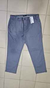 Pantalon long décontracté en sergé pour hommes, taille moyenne, braguette à fermeture éclair, style vêtement teint droit - Product Image 4