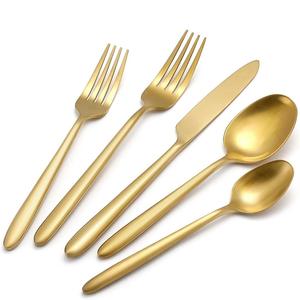Gold Stainless Steel Cutlery Set Modern <b>Flatware</b> for Restaurant Hotel Home Use Dishwasher Safe High Quality Finish - Product Image 3
