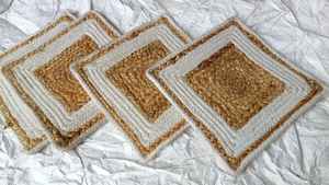 ที่รองแก้วถักจากปอกระเจาและฝ้ายที่ทันสมัยเป็นมิตรกับสิ่งแวดล้อม - Product Image 2